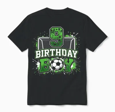 Fußballnetz Zum 9. Geburtstag Für Jungen, 9 Jahre Alt Unisex T-Shirt - Black