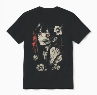 Horror Anime Manga | Japan Japanese Creepy Kawaii Goth T-Shirt, Black Unisex T-Shirt - Black