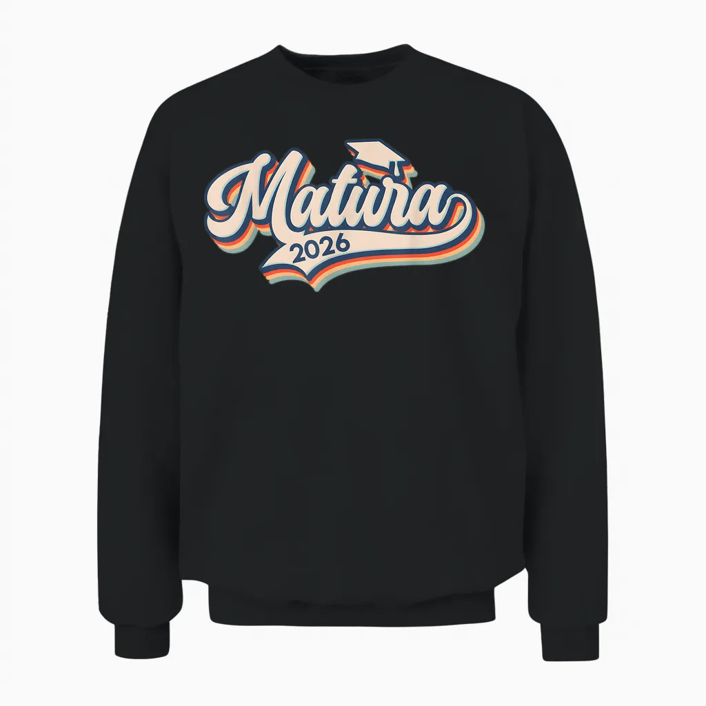 Matura 2026 Maturanten Vintage Matura Abschluss Unisex Sweatshirt in Black