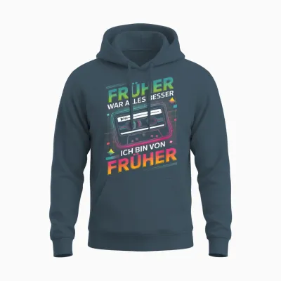 Früher War Alles Besser Kassette Retro 80s 90s Unisex Hoodie - Dark Heather