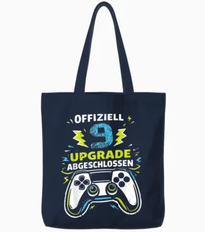 9. Geburtstag Jungen Video Gamer Offiziell 9 Upgrade Jungs Tote Bags - Navy