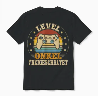 Onkel Level Loading Schwangerschaft Verkünden Baby Party Unisex T-Shirt - Black