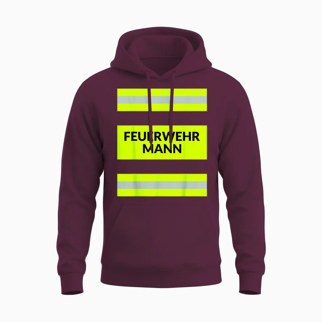 Feuerwehr Feuerwehrmann Kostüm Karneval Fasching Beruf Unisex Hoodie in Maroon