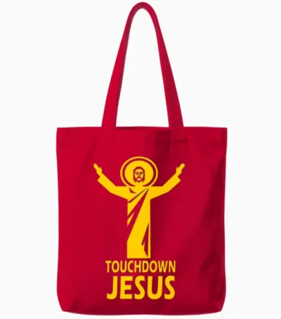 Touchdown Jesus Tote Bags - Red