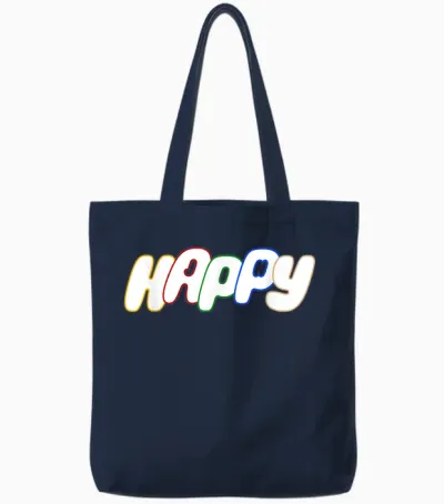 Super Tuna Jin Happy Wootteo Cute K-Pop Tote Bags - Navy