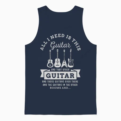 Guitar Design for a Guitar Player Unisex Tank Top in Navy