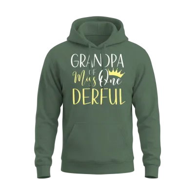 Grandpa of Miss Onederful 1st Birthday First One Unisex Hoodie - Military Green