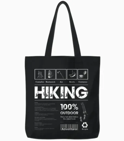 Hiking 100% Outdoor Adventure Tote Bags - Black