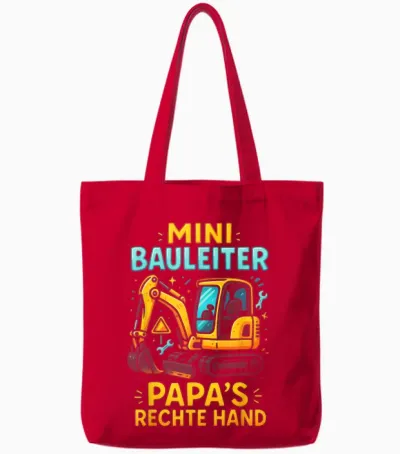 Mini Bauleiter Papa's Right Hand Tote Bags - Red