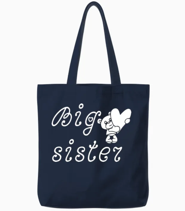 Big Sister Kids & Baby Tote Bags in Navy
