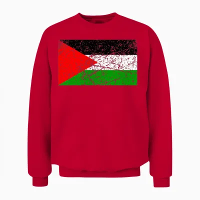 Palestine Flag Graphic for Men Women Unisex Sweatshirt - Red