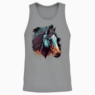 Horse Artwork Unisex Tank Top - Sport Grey
