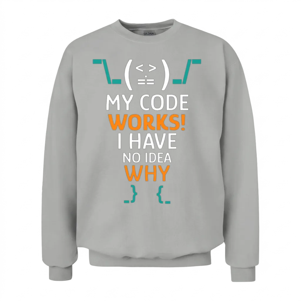 Funny Coder Programmer Computer Nerd Funny Unisex Sweatshirt - Ash