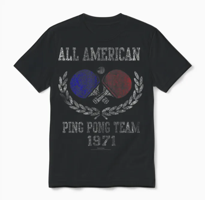 Forrest Gump Table Tennis Unisex T-Shirt in Black