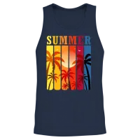 Retro Summer Unisex Tank Top - Navy – 2