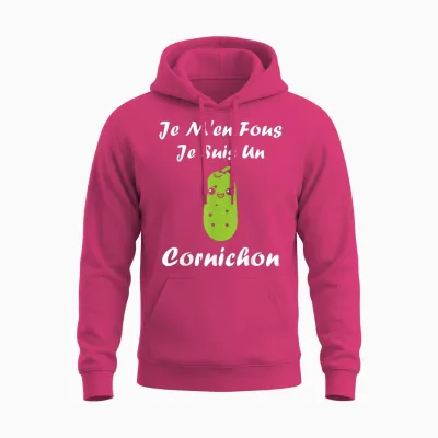 Humor Pickles Je Ne Fous Je Suis Un Pickle T-Shirt, Black, S Unisex Hoodie - Heliconia