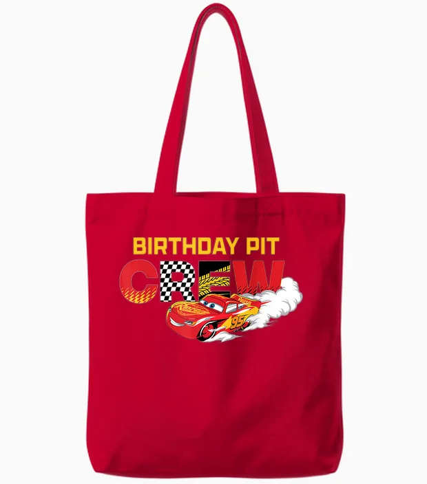 Disney & Pixar's Cars Birthday Pit Crew Lightning Mcqueen Tote Bags in Red