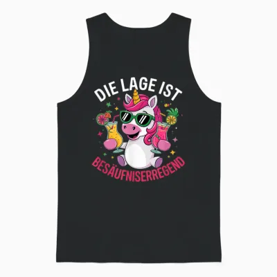 Die Lage Ist Besäufniserregend - Einhorn Style Unisex Tank Top - Black