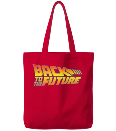 Back to the Future Logo Tote Bags - Red