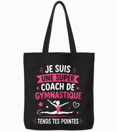 Gym Teacher Humor Je Suis Une Super Coach De Gymnastique Tote Bags - Black