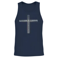 Drumsticks Cross - Christian Drummer Gift Unisex Tank Top - Navy – 2