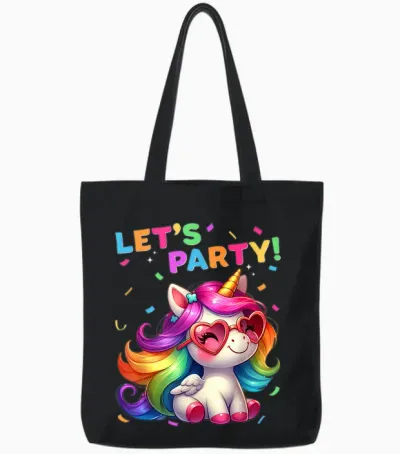 Unicorn Party Outfit Women Men Boys Girls Unicorn T-Shirt, Black Tote Bags - Black