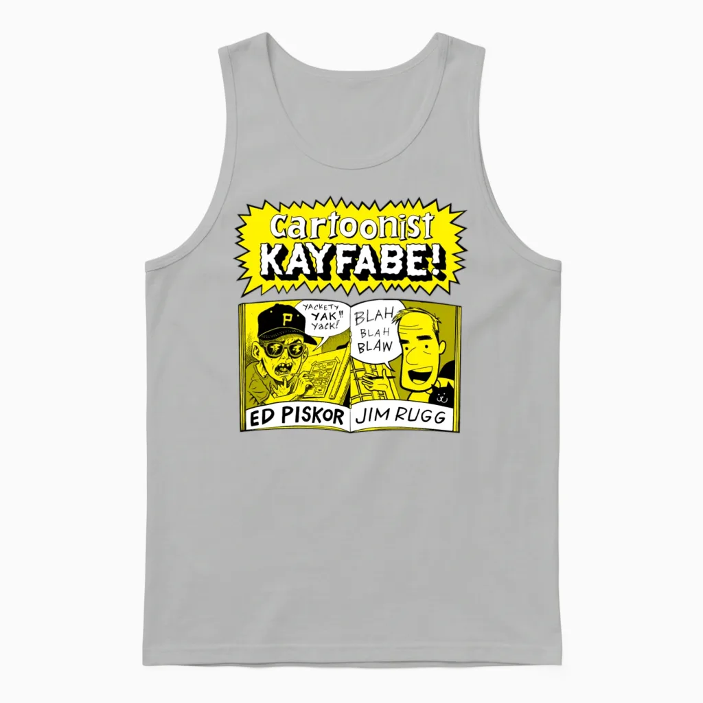 Cartoonist Kayfabe with Jim and Ed Unisex Tank Top in Ash