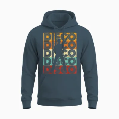 Disco Outfit Men's 70s Costume & 80s Dance Party Disco T-Shirt, Black, S Unisex Hoodie - Dark Heather