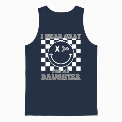 Brain Cancer for Daughter Brain Cancer Awareness Unisex Tank Top - Navy
