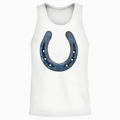 Horse Shoe Unisex Tank Top - White