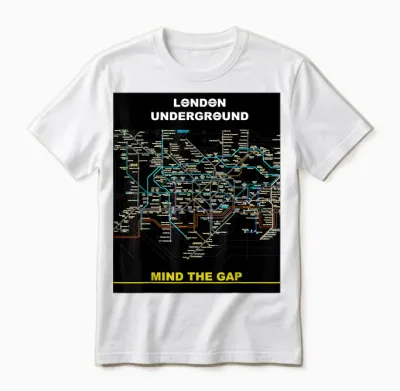 London Underground Mind the Gap Map England Großbritannien Zug Tube Unisex T-Shirt - White