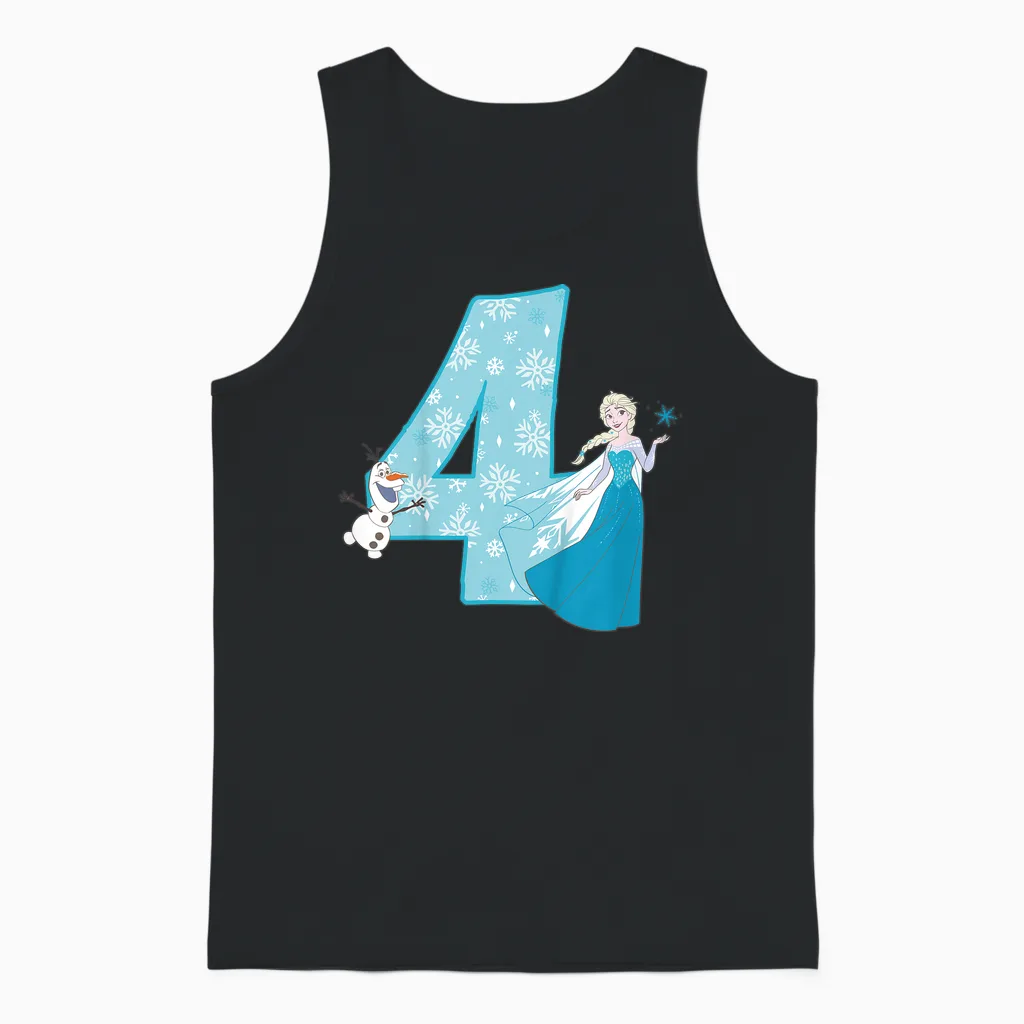 Frozen Elsa 4 Geburtstag Unisex Tank Top in Black