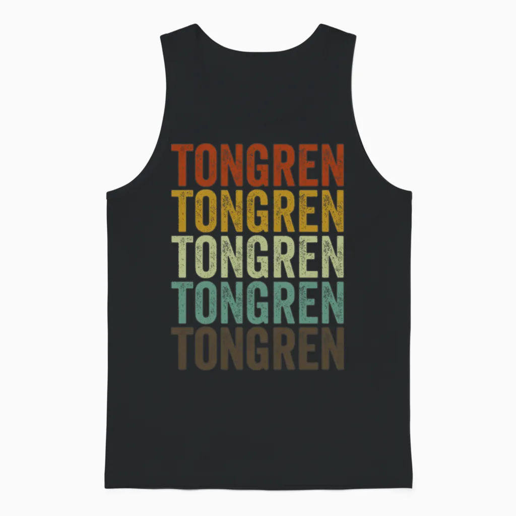 Tongren China Retro Vintage Unisex Tank Top - Black