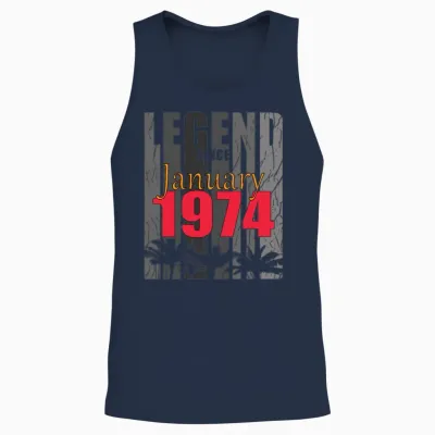 Born 1974 January Vintage Gift Unisex Tank Top - Navy