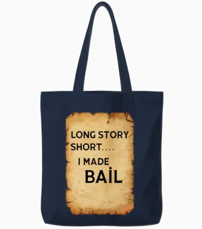 Long Story Short I Made Bail Tote Bags - Navy