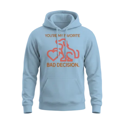 Funny Dog Comic Quotes on Love & Hipster Unisex Hoodie - Light Blue
