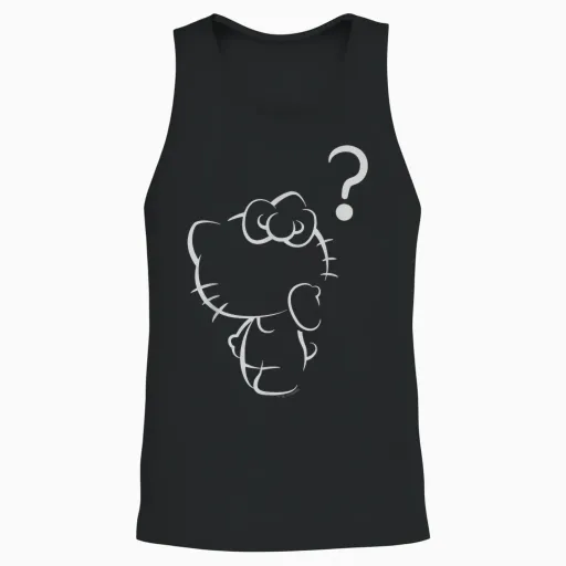 Hello Kitty Question Mark Unisex Tank Top - Black