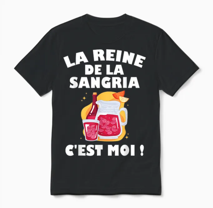 Queen of the Sangria | Alcohol Aperitif | Spanish Specialty Unisex T-Shirt in Black