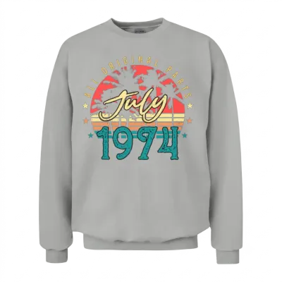 Retro 1974 July Unisex Sweatshirt - Ash