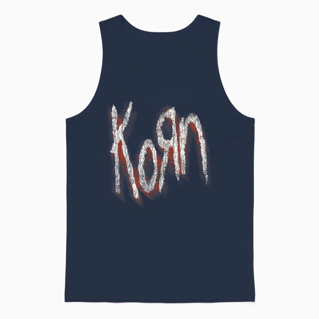 Logo Korn Red Unisex Tank Top in Navy