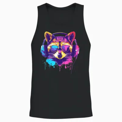 Dj Raccoon Outfit for Music Raccoon Techno Raccoon T-Shirt, Black Unisex Tank Top - Black