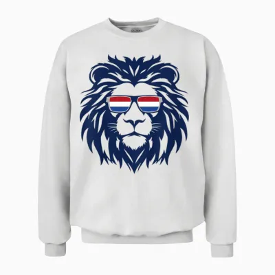 Nederland Lion, Netherlands Flag. Kids Holland Dutch, Orange Unisex Sweatshirt - White
