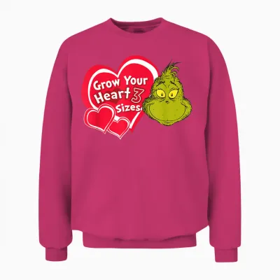 Dr. Seuss Grinch Grow Your Heart Unisex Sweatshirt - Heliconia