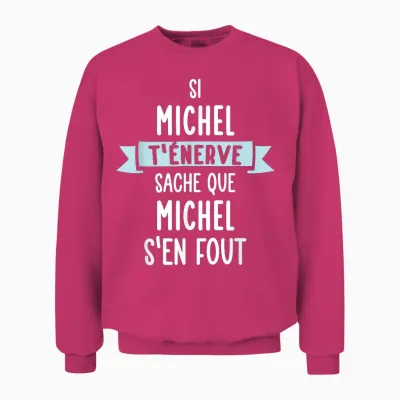 Gift Man Humour Name Personalized Michel T-Shirt, Black, S Unisex Sweatshirt - Heliconia