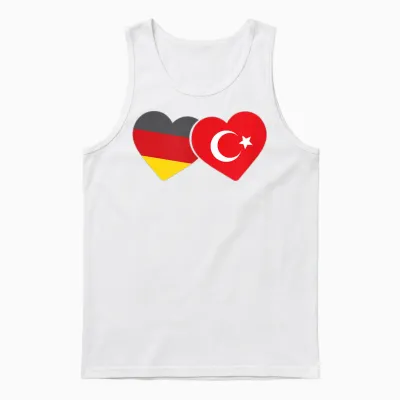 Deutsche Flagge Türkische Flagge Deutschland Türkei Unisex Tank Top - White