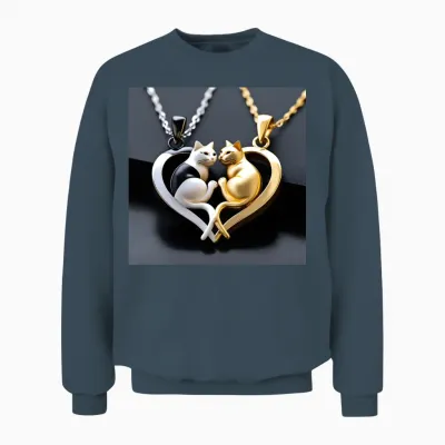 Pendentif Chat En Argent Chat Unisex Sweatshirt - Dark Heather