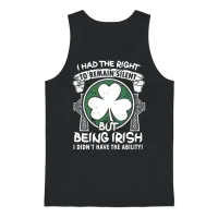 I Had the Right to Remain Silent but Being Irish I Unisex Tank Top - Black – 1