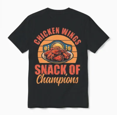 Chicken Wings Snack of Champions Wings Lovers Unisex T-Shirt - Black