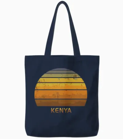 Retro Kenya Tote Bags - Navy