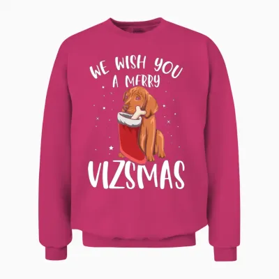 Magyar Vizsla Pun for a Vizsla Owner Christmas Unisex Sweatshirt - Heliconia